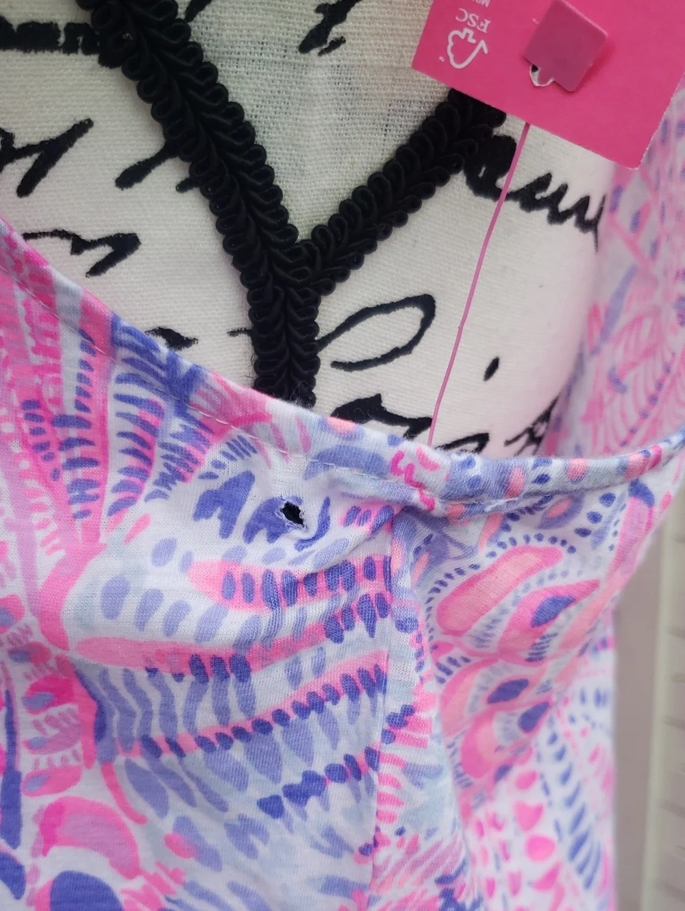 Lilly Pulitzer Sleeveless Pink & Lavender Patterned V-Neck Top New M